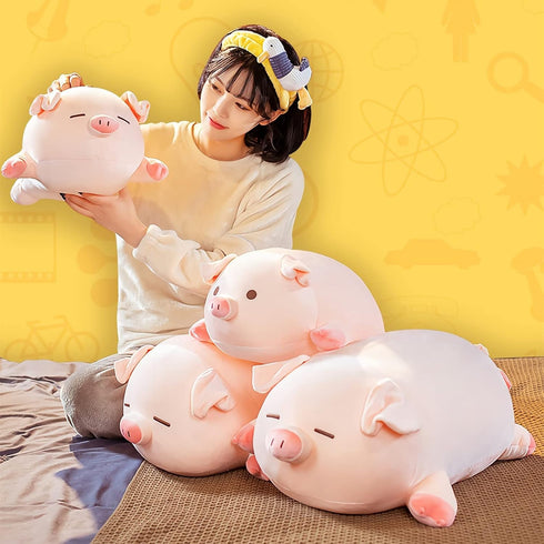 Cute Kawaii Pig Plush Pillows Stuffed Animal Hugging Pillow, Soft Pig Stuffed Cuddle Plush Toys, Birthday Gifts for Girls Girlfriend… (Squint, 15....