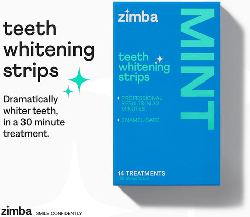 New Zimba Cherry Flavored Teeth Whitening Strips | Vegan, Enamel Safe Hydrogen Peroxide Teeth Whitener for Coffee, Wine, Tobacco, and Other Stains...