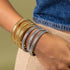 MISS RIGHT Gold Chunky Stretch Snake Chain Bangle Bracelets Stack for Women Trendy, 18K Gold Filled Stainless Steel Stretchy Womens Stackable Wris...