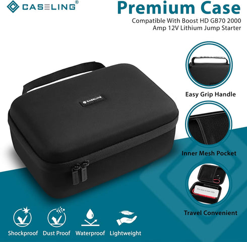Caseling Hard Case Compatible with GB70 2000 Amp 12V Lithium Jump Starter Battery Pack with Mesh Pocket for Accessories......