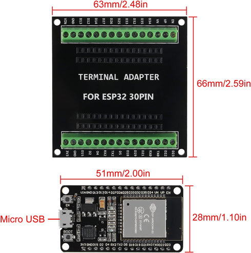 AITRIP 2 Sets ESP-WROOM-32 ESP32 ESP-32S Development Board CP2102 WiFi+Bluetooth Ultra-Low Power Dual Core ESP32-DevKitC-32 ESP-WROOM-32 with ESP3...