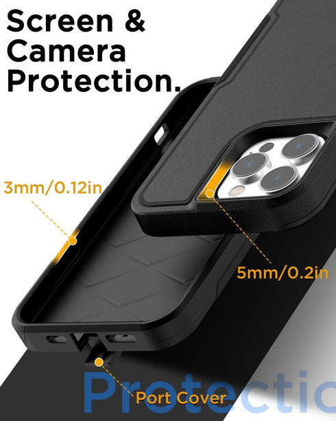 AICase for iPhone 15 Pro Case with Glass Screen Protector+Camera Lens,Heavy Duty Drop Protection Full Body Rugged Shockproof Military Protective T...
