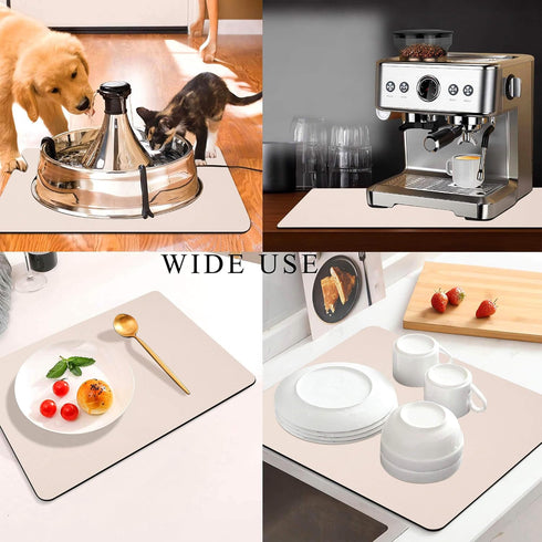 Coffee Mat for Countertops ,Coffee Bar Accessories Fit Under Coffee Maker Espresso Machine, Absorbent Hide Stain Rubber Mat for Countertop ,Dish D...