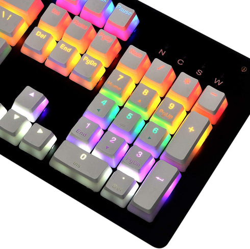 Pudding Keycaps, Translucent Layer Backlit Keycap Double Shot PBT Keycaps Set for Mechanical Keyboards - White?Only Keycaps?...