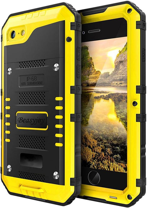 Beasyjoy for iPhone SE 2022/3rd/2020/8/7 Metal Case, Waterproof Heavy Duty with Screen Protector, Full Body Protective Shockproof Military Grade D...