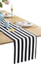 BOXAN Classic Black and White Striped Table Runner, Modern Stripes Pattern Elegant Cotton Canvas Table Top Decor for Art Deco Wedding, Bridal Show...