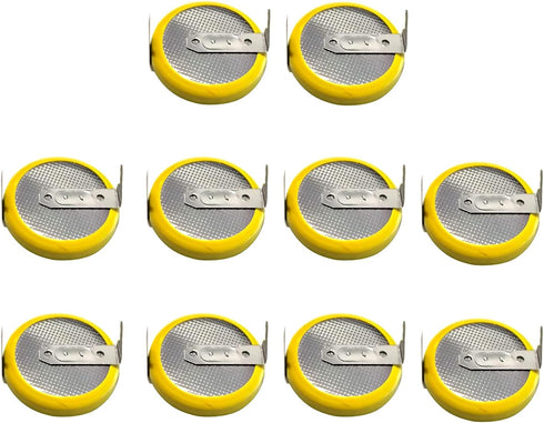 EEMB 10PACK Tabbed CR2032 Lithium Battery with Solder Tabs 3V Lithium Battery 2032 Coin Cell Lithium Batteries for Sensor Radio Gameboy Color Game...