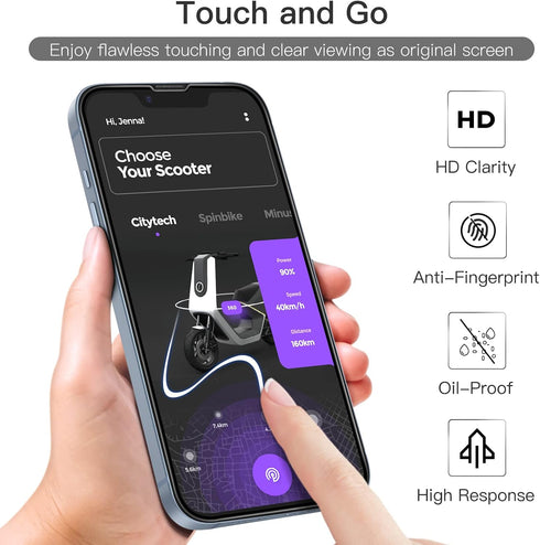 JETech Full Coverage Screen Protector for iPhone 14 6.1-Inch, Black Edge Tempered Glass Film with Easy Installation Tool, Case-Friendly, HD Clear,...