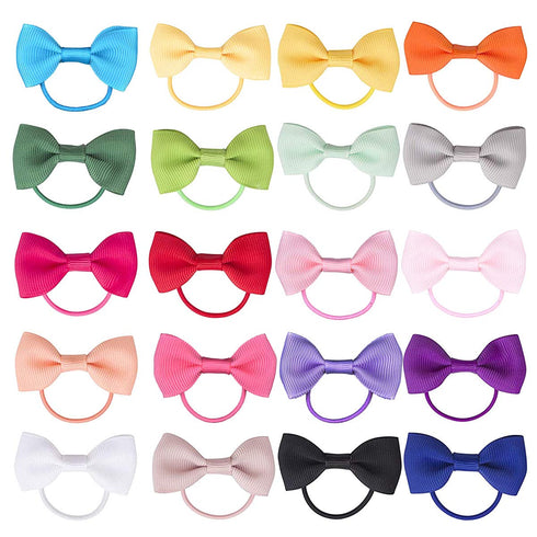 Baby Hair Ties with Bows for Toddler - 2 Inch Elastic Ponytail Holders Small Hair Ties For Baby Girls Infants Hair Accessories 40 Pieces...
