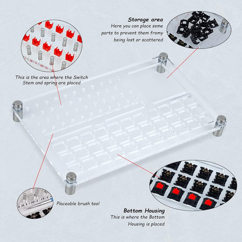 33 Switches Lube Station Acrylic Keyboard Lube Kit, Magnetic Switch Opener Key Switch Puller Switch Lube Kit Keyboard Switch Lube Kit for Keyboard...