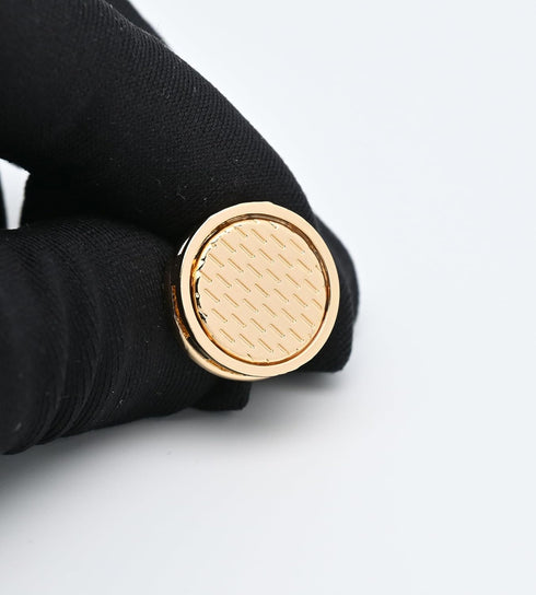 Golden Hollow Out Design Cufflinks for Men Lady In Gift Case Classic Round Men's Cufflinks Jewelry Set for Wedding Anniversary Business Party Even...