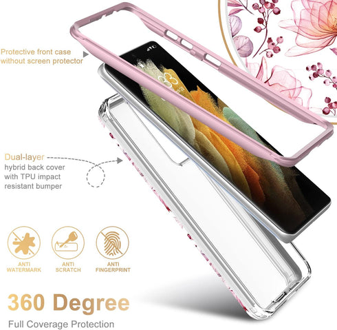 Esdot for Samsung Galaxy S21 Ultra Case,Military Grade Passing 21ft Drop Test,Rugged Cover with Fashionable Designs for Women Girls,Protective Pho...