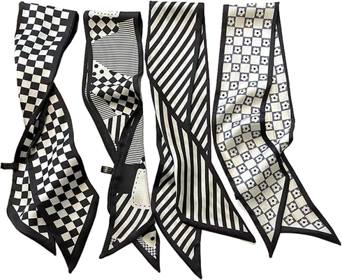 4 Pack Purse Scarf for Bags Silk Head Scarf for Hair Handbag Women Scarfs Band Hair Neck Scarves Fashion Gifts,10...
