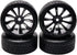 1/10 RC Drift Wheels 12mm Plastic RC Drift Tires & Black 10 Spokes Wheel Rims Pack of 4...