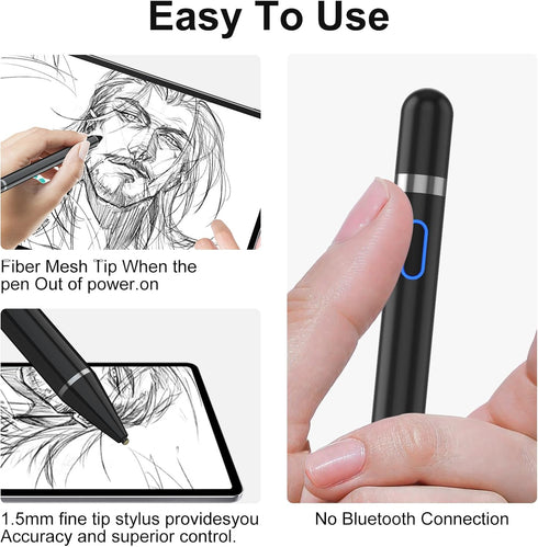 Compatible for iOS&Android Touch Screens Active Stylus Pen,Stylus Pens for Touch Screens,Rechargeable Stylus for i-Pad/Pro/Air/Mini/i-Phone/Cellph...