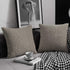 DEZENE Tan Throw Pillow Cases 22x22: 2 Pack Inch Original Striped Velvet Square Decorative Pillow Covers for Farmhouse Couch...