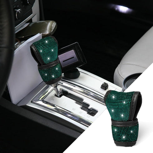Bling Bling Auto Gear Shift Knob Cover, Car Shifter Covers, Car Knob Gear Stick Protector with Crystal Glitter Bling Rhinestones, Auto Interior Ac...