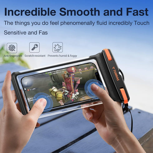 TORRAS IceCube IPX8 Waterproof Phone Pouch, Underwater Screen Touchable, Waterproof Phone Case for Snorkeling, Adjustable Lanyard, Vacation Essent...