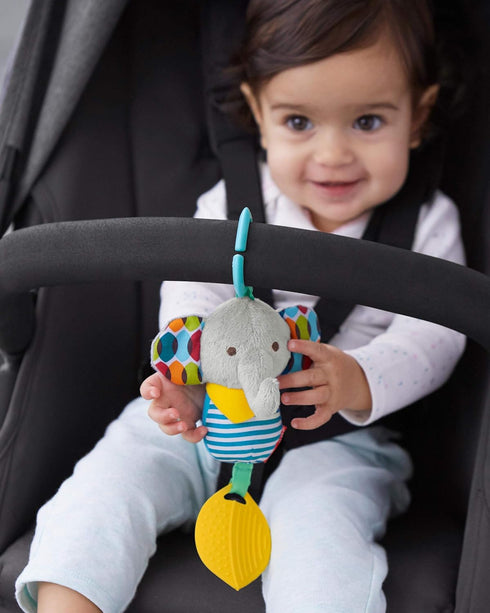 Skip Hop Bandana Buddies Baby Activity Chime & Teether Stroller Toy, Elephant...
