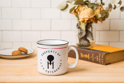 Silver Buffalo Star Trek NCC-1701 Property of The USS Enterprise Ceramic Camper Mug, 20 Ounces...