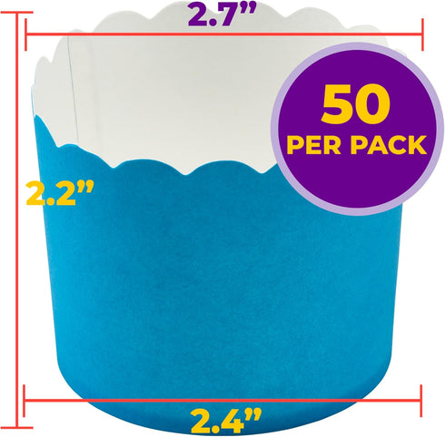 DecoPac Blue Scalloped Baking Cups,50 Count(Pack of 1), Perfect For Delicious Cupcakes, Delicate Scalloped Edge, 50 Oven Safe Cupcake Cases...