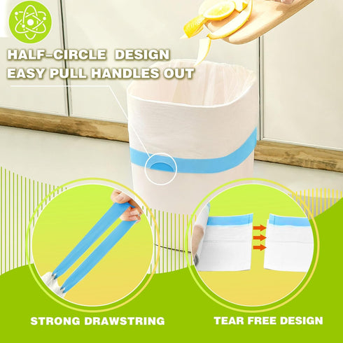 4 Gallon Drawstring Trash Bag, Small 15 Liter Garbage Bags, 40 Count...