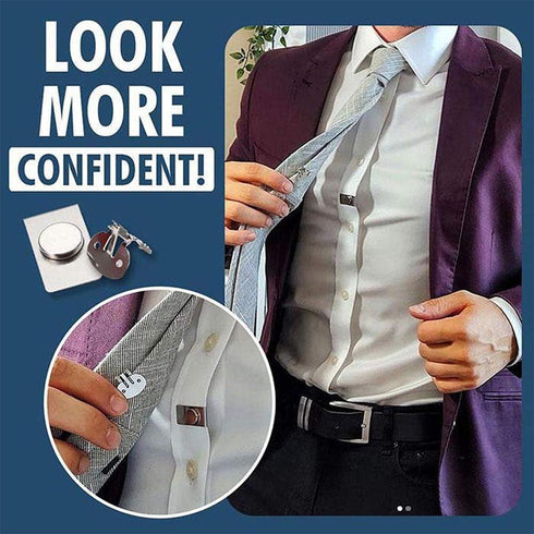 4 Pcs Invisible Magnetic Tie Stay,Anti-Wrinkle Stainless Tie Stay Clips,Magnetic Tie Clips for Men,Shirt Tie Clips Stays Pin,for Men Gifts and Ann...