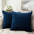 MIULEE Velvet Throw Pillow Covers 18x18 Inch, Pack of 2 - Dark Blue, Super Soft Decorative Square Cushion Cases Modern Luxury Home Decor for Sofa,...
