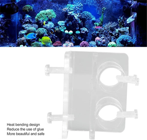 Pssopp Aquarium Water Pipe Clamp Acrylic Aquarium Pipe Clip Clamp Holder Transparent Fish Hose Fix Clip for Aquarium in Out Pipe Double Hole 20mm/...