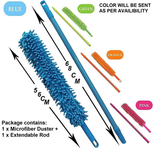 Foldable Microfiber Fan Cleaning Duster Steel Body Flexible Fan mop for Quick and Easy Cleaning of Home, Kitchen, Car, Ceiling, Cleaning Brush wit...