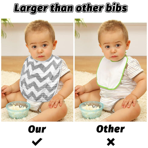 Zainpe 4Pcs Muslin Cotton Feeding Bibs for Baby Love Heart XOXO Trees Extra Large Adjustable Bib with 4 Absorbent Soft Layers Machine Washable Bur...