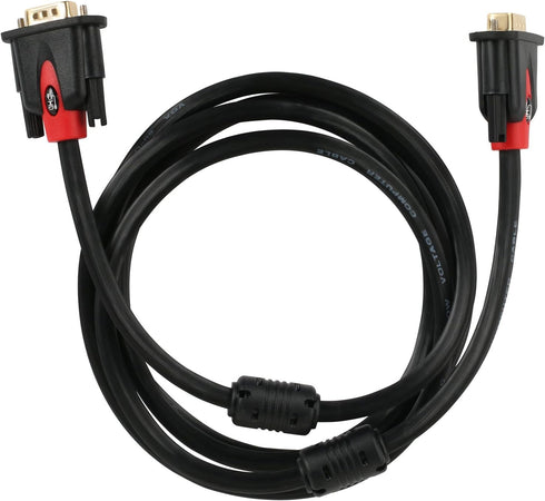SHD VGA Cable 3Feet, VGA to VGA Monitor Cable HD15 SVGA for PC Laptop TV Projector Black and Red Color...