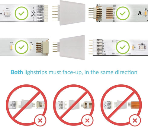 Litcessory V3 to V4 Lightstrip Adapter for Philips Hue Lightstrip Plus (4 Pack, White)...