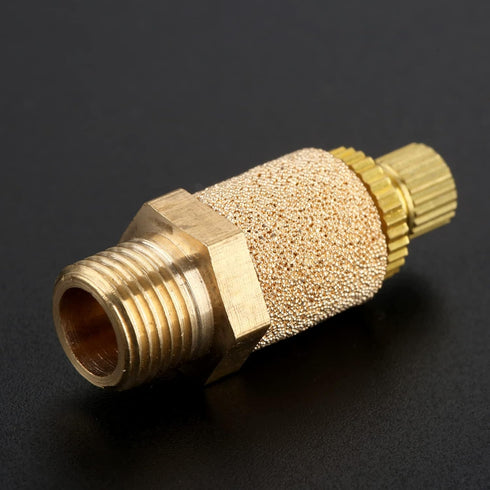 Mtsooning 10PCS Pneumatic Exhaust Muffler, 1/8" NPT Adjustable Brass Flow Control Silencer, Sintered Air Controller for Cylinders Solenoid Valves ...