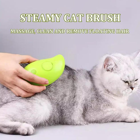 3 in 1 Steamy Pet Brush for Dogs Cats Shedding,Pet Spray Hair Removal Comb, Misting Misty Cat Bath Brush Steaming for Grooming (Green)...