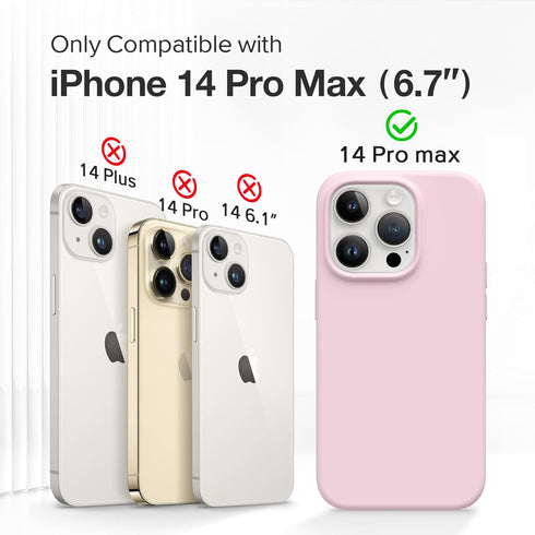 GONEZ for iPhone 14 Pro Max Case Silicone, Compatible with Magsafe, with 2X Screen Protector + 2X Camera Lens Protector, Liquid Silicone Shockproo...