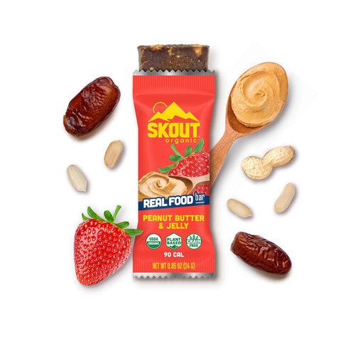 Skout Organic Peanut Butter & Jelly Real Food Bars for Kids (6 Pack) | Organic Snacks for Kids | Plant-Based Nutrition, No Refined Sugar | Vegan |...
