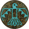 Bezelry 12 Pieces Aztec Thunderbird Metal Shank Buttons. 20mm (3/4 inch) (Green Patina Varnished)...