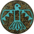 Bezelry 12 Pieces Aztec Thunderbird Metal Shank Buttons. 20mm (3/4 inch) (Green Patina Varnished)...