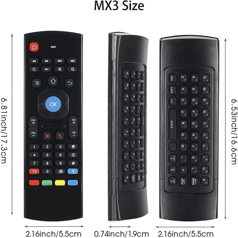 CHUNGHOP MX3 Voice Air Mouse Mini Keyboard Wireless Remote, 2.4G Multifunctional Fly Mouse with Motion Sensing Game Handle for 3-Gsensor HTPC Mini...