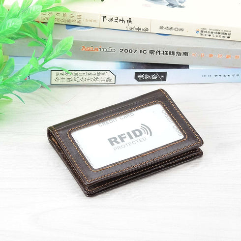 HAWEE Men’s Bifold Front Pocket Wallet Genuine Leather RFID Blocking Card Billfold...
