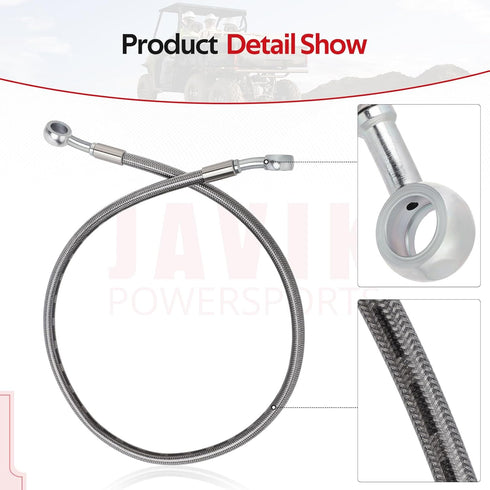 Front Left Brake Hose Line for Polaris Ranger-800 2010-2017 Ranger-Diesel-900 2011-2014 Ranger-500-4x4 2010, OEM# 1911582...