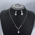 FIBO STEEL Clip on Rhinestone Jewelry Set for Bridal Bridesmaid Wedding Teardrop Pendant Earrings Necklace Bracelets Set for Women Party Prom Cost...