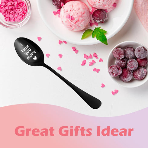 Valentine's Day Gifts for Him Her - Anniversary Birthday Gifts for Girlfriend Women Man Boyfriend, Personalized I Love You More Ice Cream Spoon...