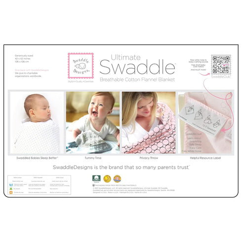 SwaddleDesigns Large Receiving Blanket, Ultimate Swaddle for Baby Boys, Girls, Softest US Cotton Flannel, Best Shower Gift, Made in USA, SeaCrysta...