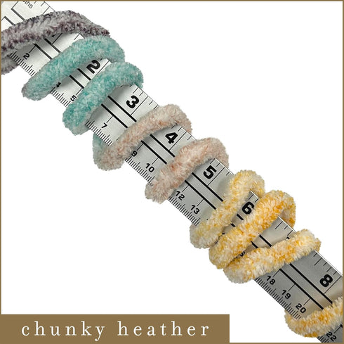 Crafted By Catherine Chunky Heather Multi Yarn - 2 Pack (49 Yards Each Skein), Rainbow Multi, Gauge 6 Super Bulky......
