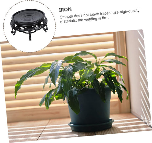 1pc Tray Flower Stand Flower Pots Outdoor Metal Shelf Brackets Circle Vase Fish Tank Stand Fish Bowl Stand Metal Plant Rack Resin Display Stand Di...