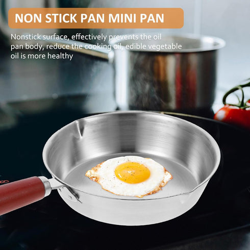 ABOOFAN Small Egg Pan Egg Frying Pan Mini Nonstick Egg Pan Mini Omelet Pan Stainless Steel Nonstick Mini Fry Pan Small Pan for Home Kitchen (24CM)...
