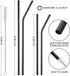 Hiware 12-Pack Black Stainless Steel Straws Reusable with Case - Metal Drinking Straws for 30oz and 20oz Tumblers Dishwasher Safe, 2 Cleaning Brus...