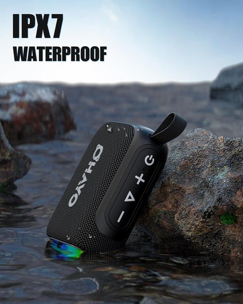 Bluetooth Speaker, Portable Wireless Speaker with RGB Lights, IPX7 Waterproof, 10W Mini Speaker, Bluetooth 5.3, 24H Playtime, Outdoor Speakers wit...